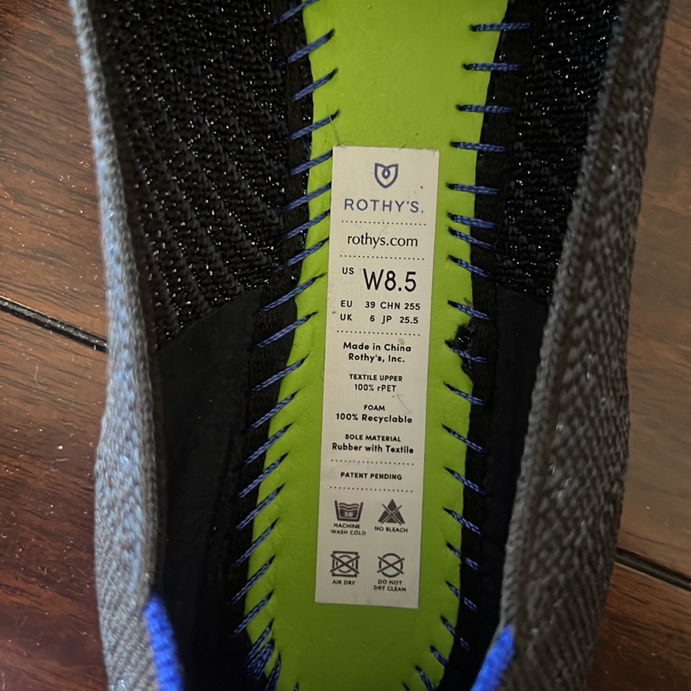 Rothy’s Black And Blue Zebra Sparkle Points 8.5 E… - image 3